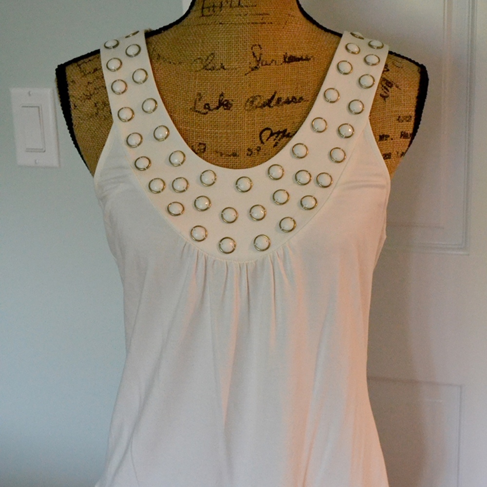 WHBM White Knit with Beading